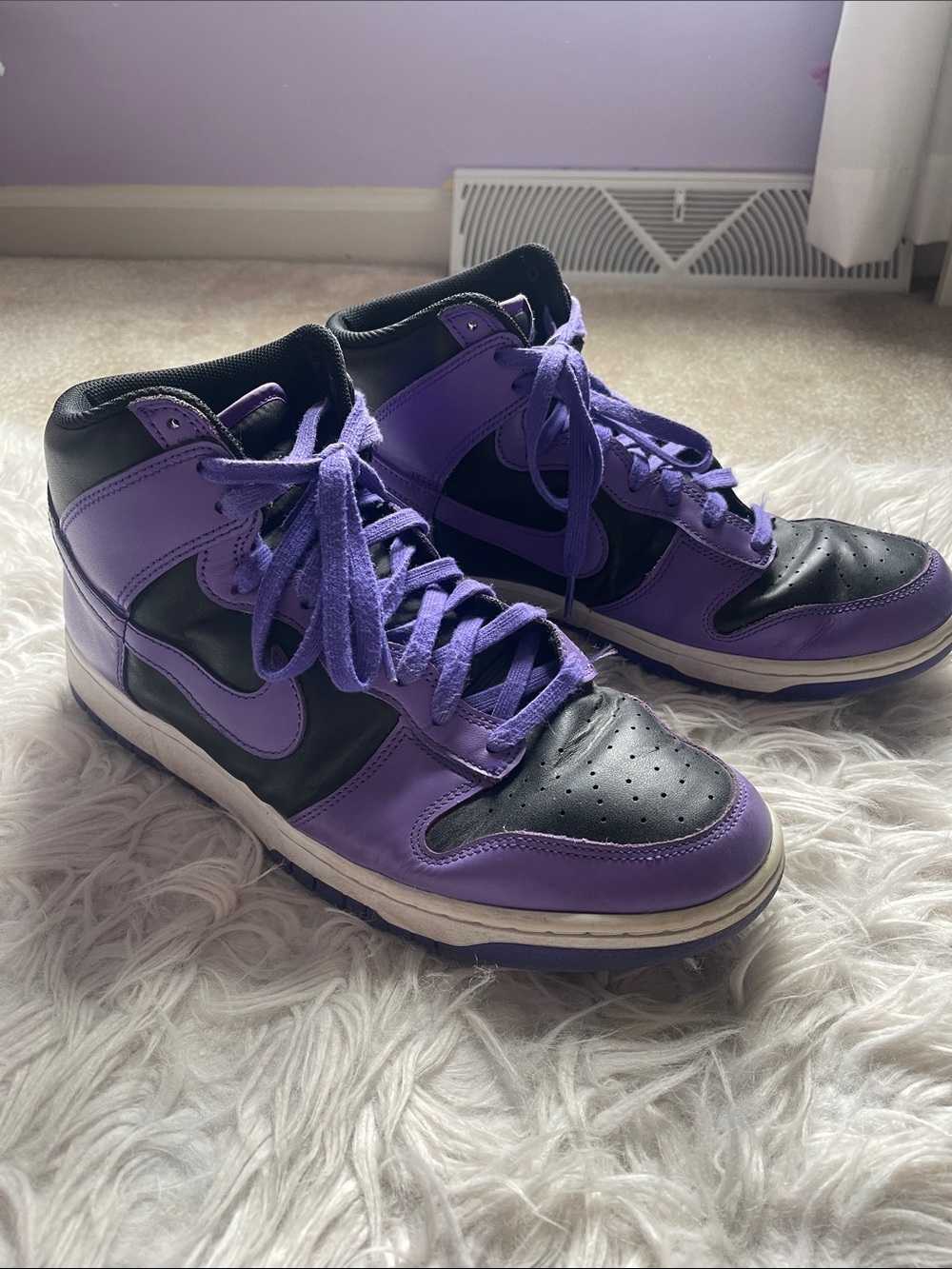 Nike Purple and Black High-Top Athletic Sneakers